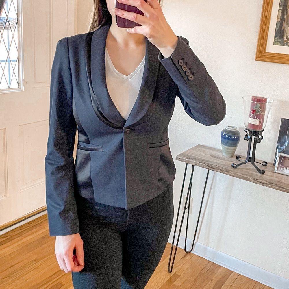 Anthropologie Elevenses Tuxedo Blazer Jacket 4